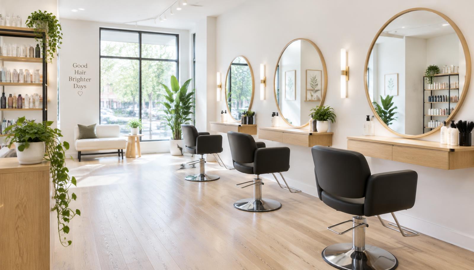 Sfeerbeeld van de frisse, moderne salon van Knip & Zo